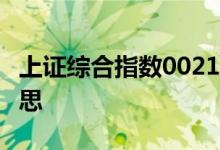 上证综合指数002131 上证综合指数是什么意思 