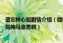 遗忘林心如剧情介绍（微电影《遗忘》（林心如）最后的结局神马意思啊）