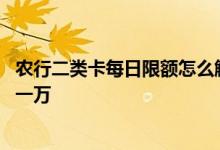 农行二类卡每日限额怎么解除 请问农行二类卡怎么解除限额一万