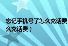 忘记手机号了怎么充话费（我手机没话费但忘记电话号码怎么充话费）