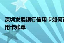 深圳发展银行信用卡如何查询账户 怎么查深圳发展银行的信用卡账单