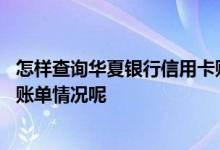 怎样查询华夏银行信用卡账单 怎么样查询华夏银行信用卡的账单情况呢