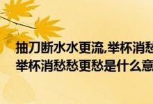 抽刀断水水更流,举杯消愁愁更愁的意思（抽刀断水水更流,举杯消愁愁更愁是什么意思?）