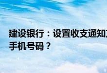 建设银行：设置收支通知方向的账户是否适用于所有追加的手机号码？