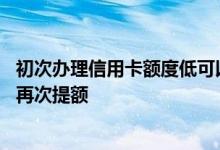初次办理信用卡额度低可以提额吗 建行信用卡初次额度多久再次提额