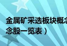 金属矿采选板块概念股有哪些（金属矿采选概念股一览表）