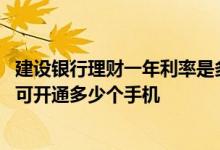 建设银行理财一年利率是多少 建设银行：理财资讯短信服务可开通多少个手机