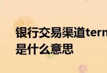 银行交易渠道term什么意思 银行交易CHN是什么意思