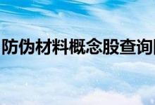 防伪材料概念股查询防伪材料概念名单一览表
