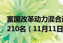 富国改革动力混合近1月来在同类基金中下降210名（11月11日）