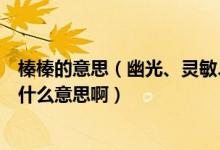 榛榛的意思（幽光、灵敏、绵延、莽莽榛榛、笼罩、闲游是什么意思啊）