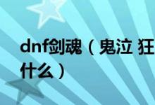 dnf剑魂（鬼泣 狂战 阿修罗 2觉名字分别是什么）