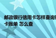 邮政银行信用卡怎样查询账单明细 我想查询邮政银行的信用卡账单 怎么查