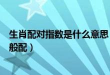 生肖配对指数是什么意思（十二生肖配对指数什么和什么最般配）