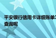 平安银行信用卡详细账单怎么查 平安银行信用卡的账单如何查询呢