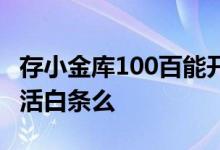 存小金库100百能开白条不 充100小金库能激活白条么