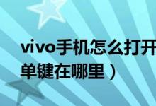 vivo手机怎么打开菜单键（vivo智能手机菜单键在哪里）