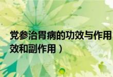 党参治胃病的功效与作用（花草纪元之党参养胃茶有什么功效和副作用）
