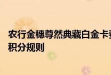 农行金穗尊然典藏白金卡费用说明 农行金穗尊然典藏白金卡积分规则