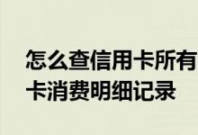 怎么查信用卡所有的消费明细 如何查询信用卡消费明细记录