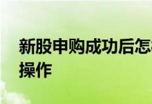 新股申购成功后怎样做 新股申购成功后怎么操作 