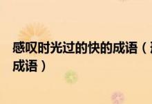 感叹时光过的快的成语（形容感叹时间过得很快时光宝贵的成语）