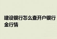 建设银行怎么查开户银行 建设银行：我怎样才能查询到账户金行情
