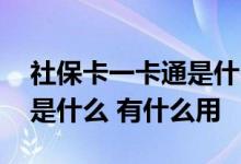 社保卡一卡通是什么包含什么 社保卡一卡通是什么 有什么用