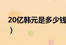 20亿韩元是多少钱（20亿韩元是多少人民币）