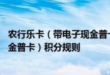 农行乐卡（带电子现金普卡）费用说明 农行乐卡（带电子现金普卡）积分规则