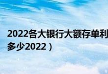 2022各大银行大额存单利率（各大银行大额存单利率现在是多少2022）