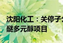 沈阳化工：关停子公司山东东大25万吨/年聚醚多元醇项目
