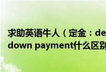 求助英语牛人（定金：depositearnestadvance paymentdown payment什么区别）