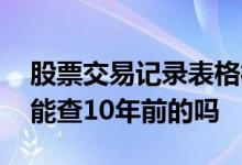 股票交易记录表格样式大全图 股票交易记录能查10年前的吗
