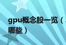 gpu概念股一览（2022年gpu龙头概念股有哪些）