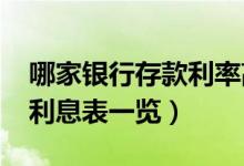 哪家银行存款利率高（2022年各大银行存款利息表一览）