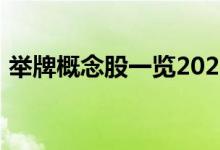 举牌概念股一览2021年举牌概念股票有哪些
