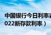 中国银行今日利率表2022（中国银行利率表2022新存款利率）