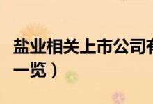 盐业相关上市公司有哪些（盐业上市公司龙头一览）