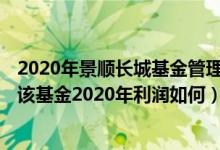 2020年景顺长城基金管理有限公司的有哪些类型基金规模（该基金2020年利润如何）
