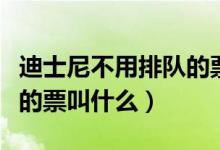 迪士尼不用排队的票多少钱（迪士尼不用排队的票叫什么）