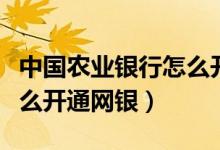 中国农业银行怎么开通转账（中国农业银行怎么开通网银）