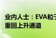 业内人士：EVA粒子价格小幅回落预计三季度重回上升通道