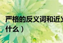 严格的反义词和近义词（（严格）的反义词是什么）