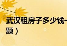 武汉租房子多少钱一个月（需要注意些什么问题）