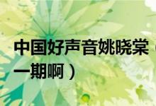 中国好声音姚晓棠（姚政参加中国好声音是哪一期啊）