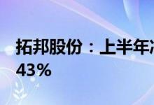 拓邦股份：上半年净利2.47亿元同比下降42.43%
