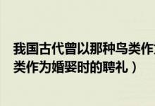 我国古代曾以那种鸟类作为婚娶时的聘礼（古代曾以哪种鸟类作为婚娶时的聘礼）