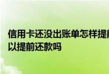 信用卡还没出账单怎样提前还款 信用卡消费了还没出账单可以提前还款吗