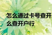 怎么通过卡号查开户行支行名称 通过卡号怎么查开户行